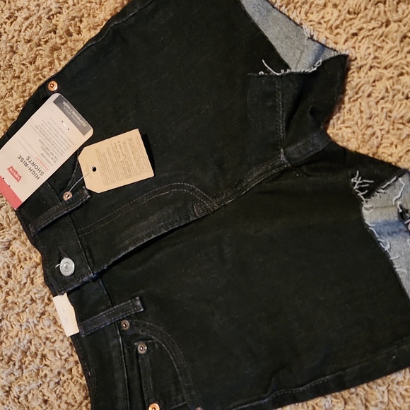 Levi's NWT black high-rise hypersonic jean shorts womans size 23 - Picture 5 of 9